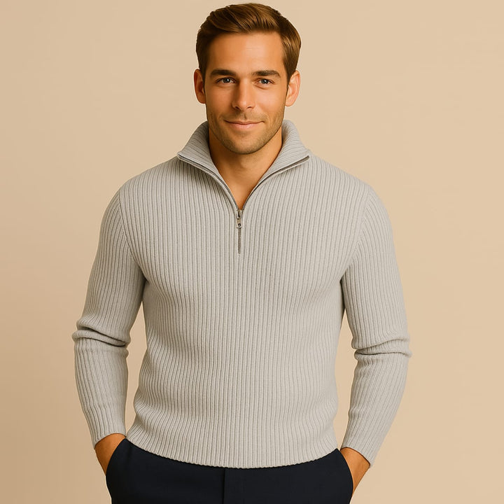 Dylan | Stylish Ribbed Quarter Zip Mens Jumpers