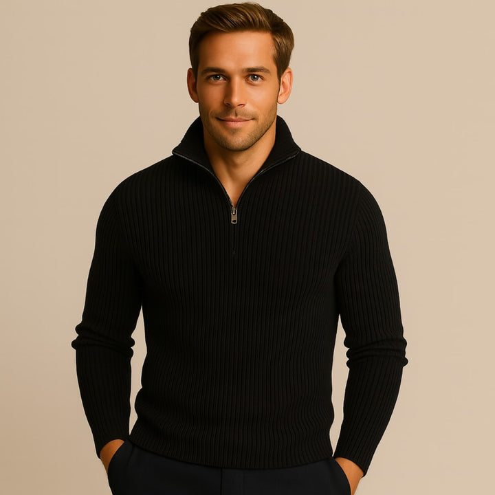 Dylan | Stylish Ribbed Quarter Zip Mens Jumpers