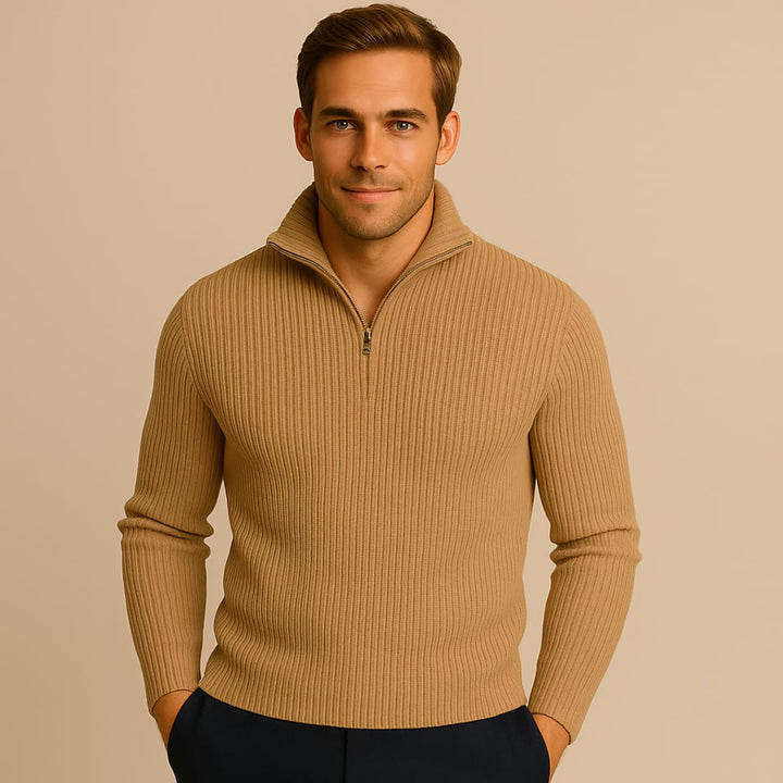 Dylan | Stylish Ribbed Quarter Zip Mens Jumpers