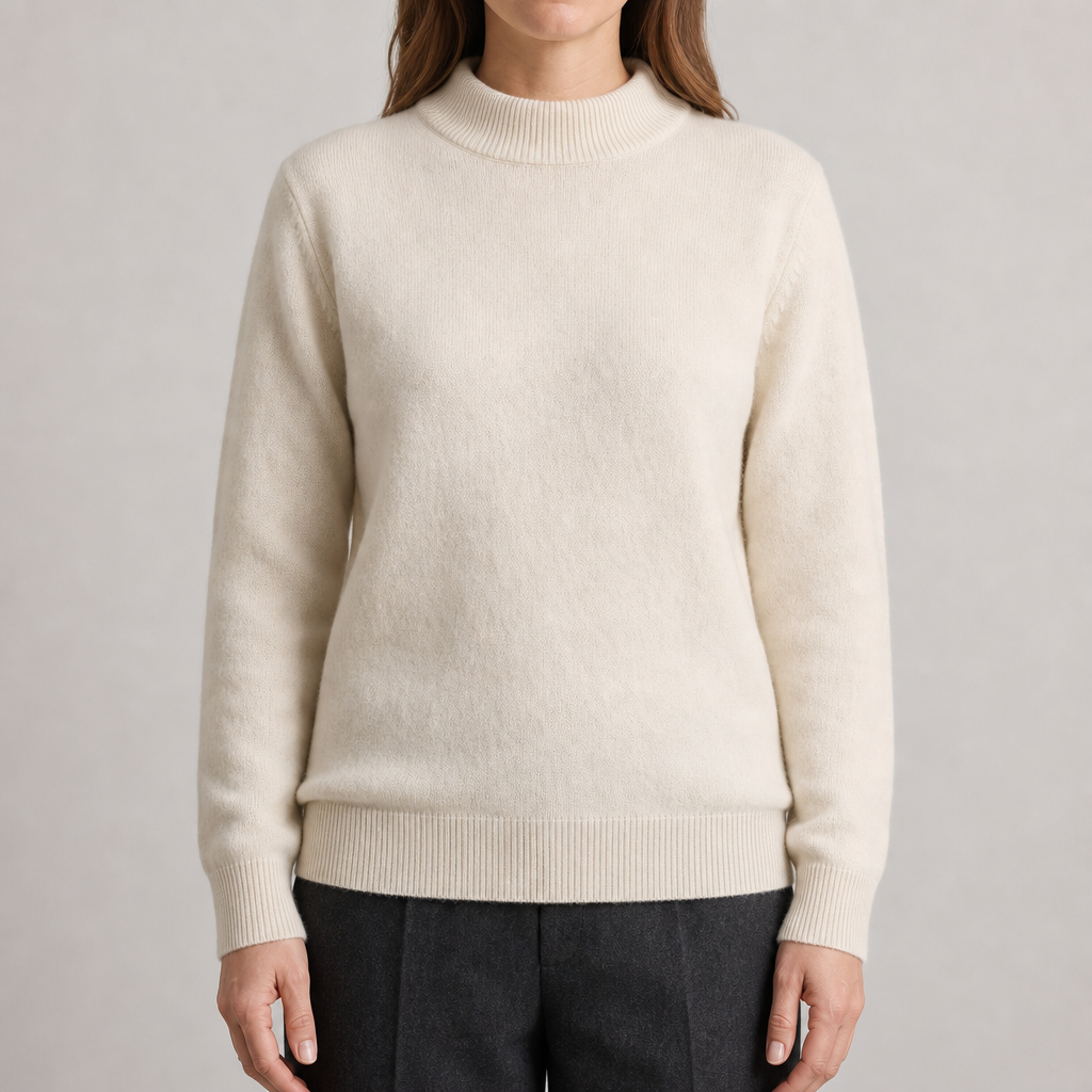Eden | Chic Mock Neck Ribbed Knit Jumper