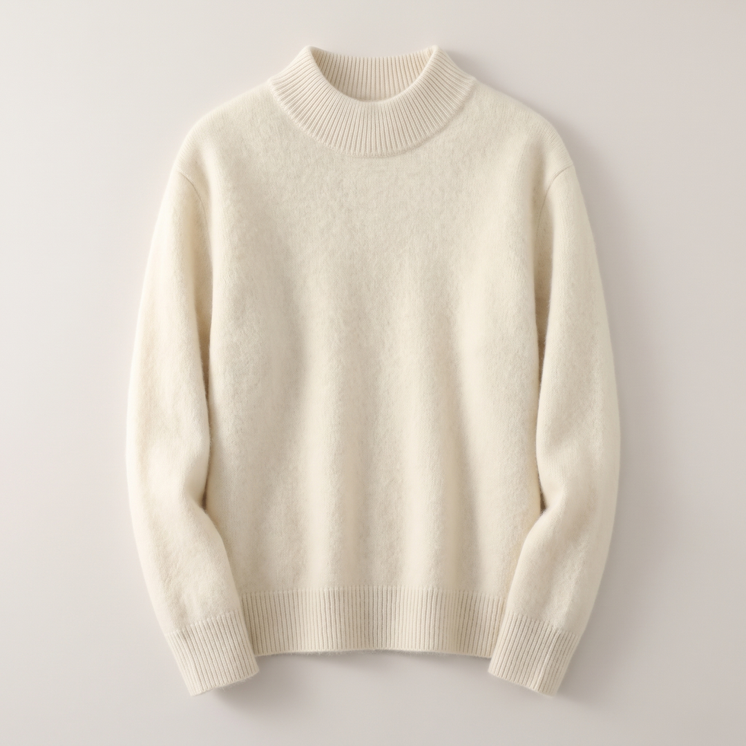 Eden | Chic Mock Neck Ribbed Knit Jumper