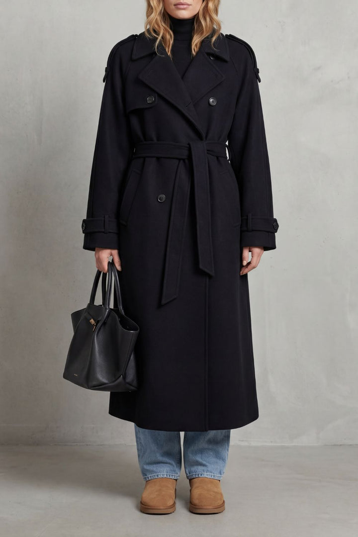 Eden | Cosy Oversized Long Coat with Trench Detailing