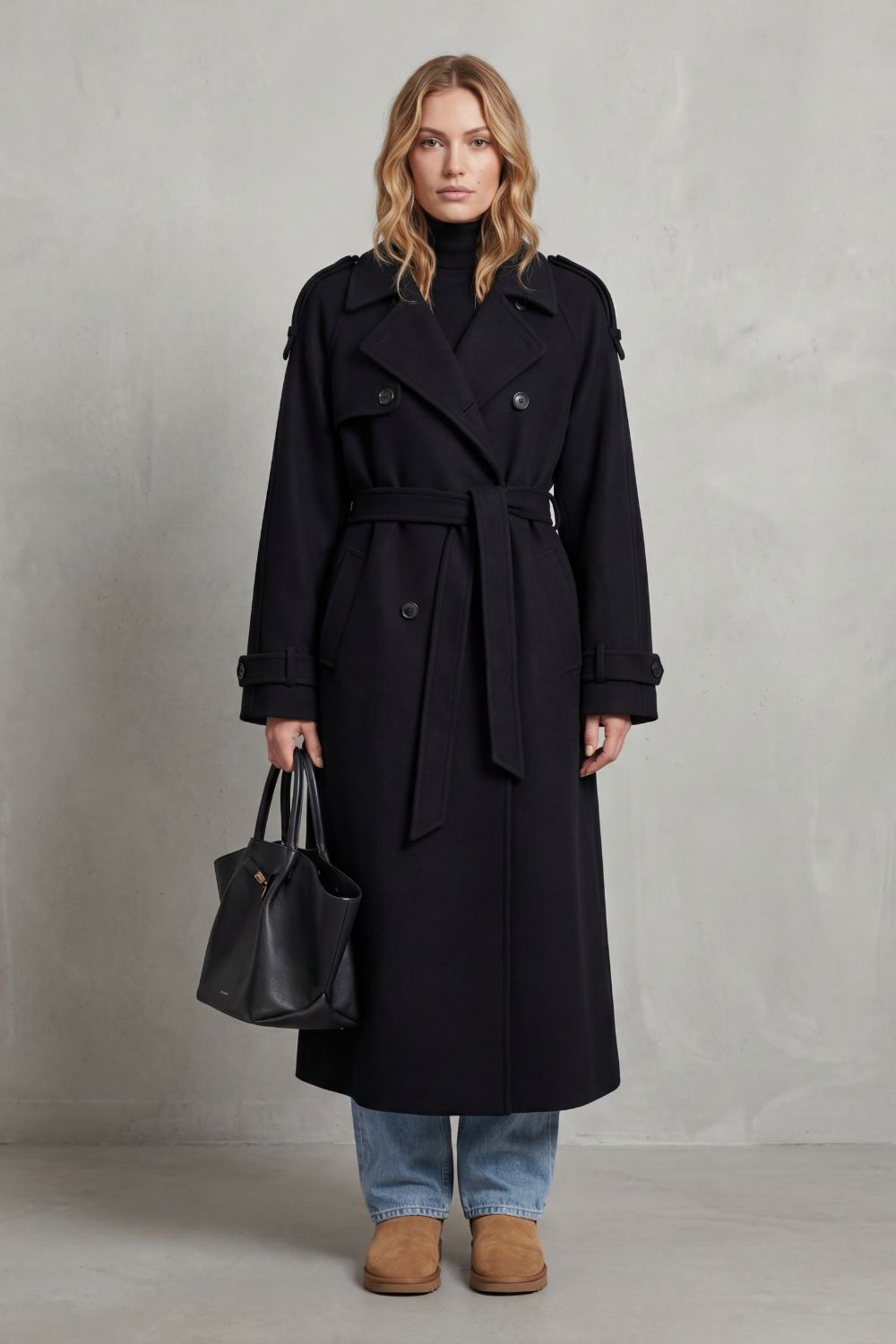 Eden | Cosy Oversized Long Coat with Trench Detailing