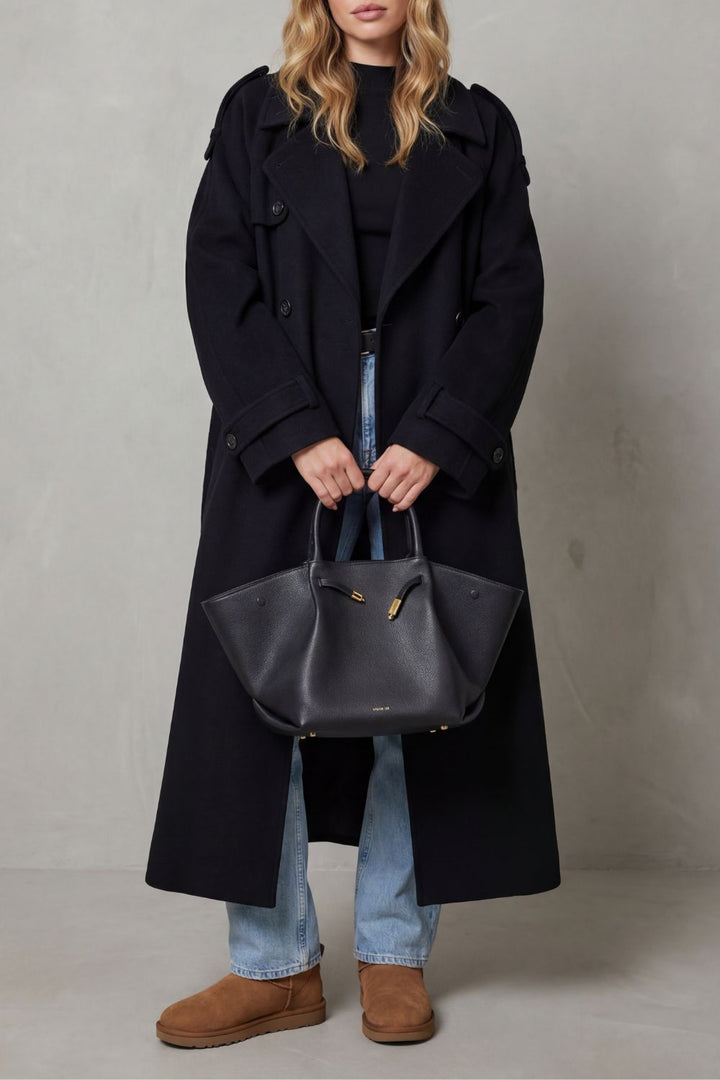 Eden | Cosy Oversized Long Coat with Trench Detailing