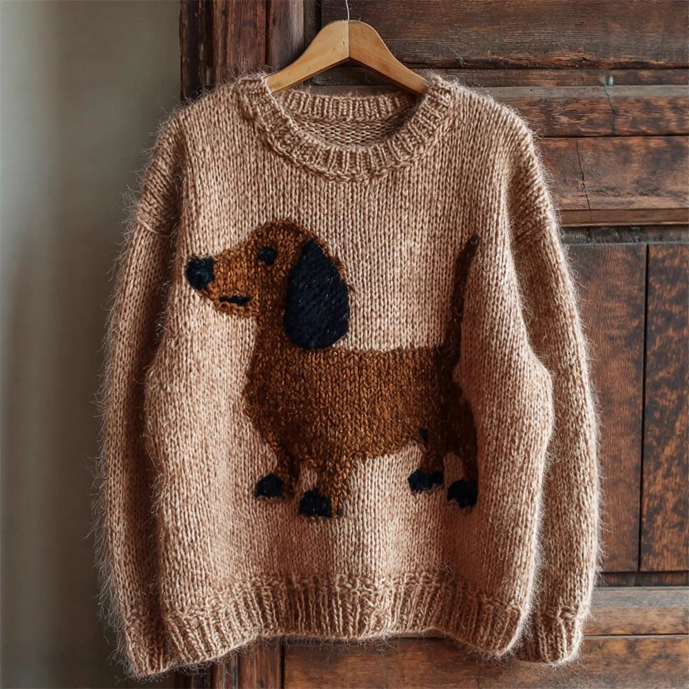 Eden | Dachshund Chunky Knit Christmas Jumper for Women