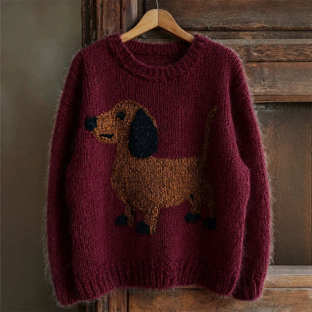 Eden | Dachshund Chunky Knit Christmas Jumper for Women
