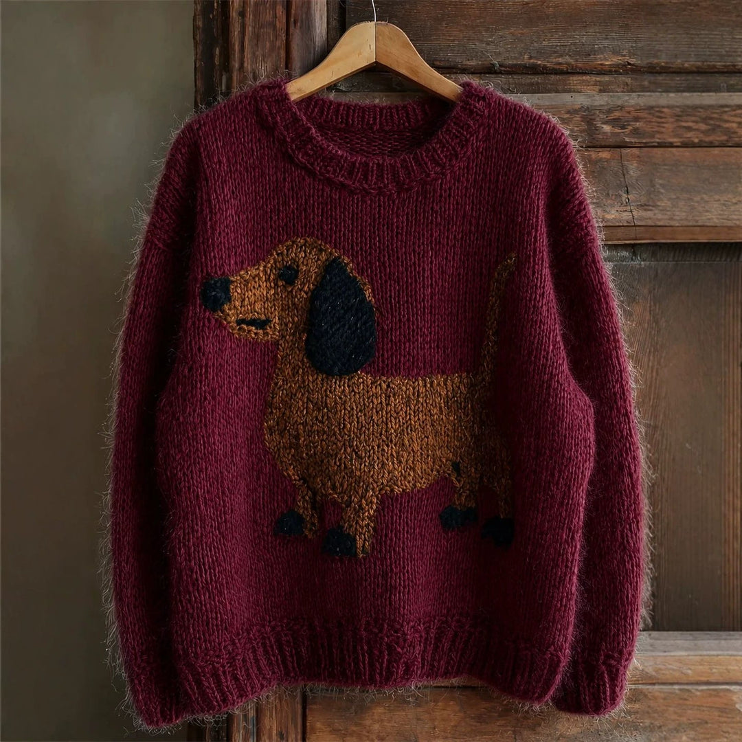 Eden | Dachshund Chunky Knit Christmas Jumper for Women