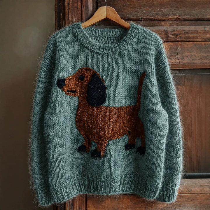 Eden | Dachshund Chunky Knit Christmas Jumper for Women