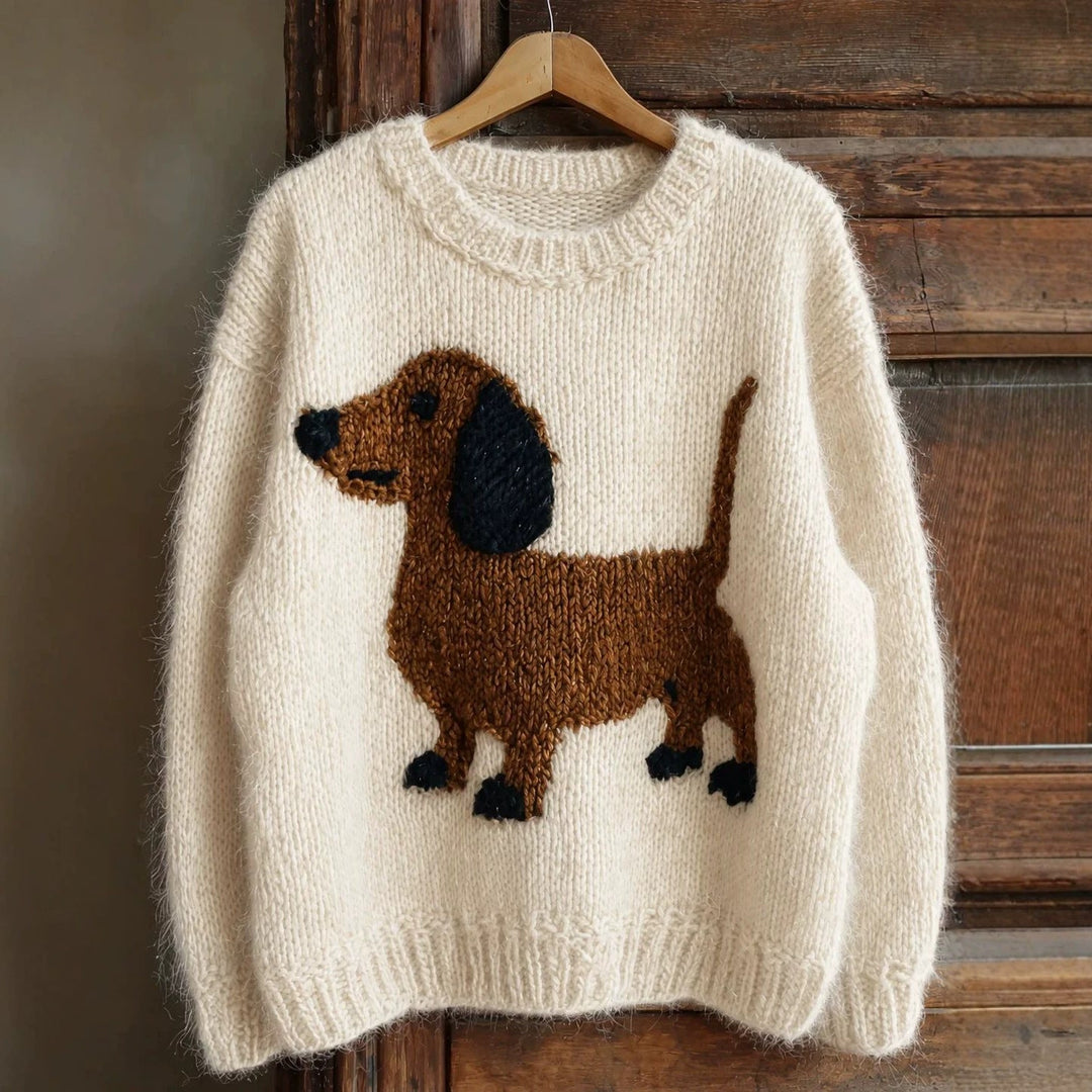 Eden | Dachshund Chunky Knit Christmas Jumper for Women