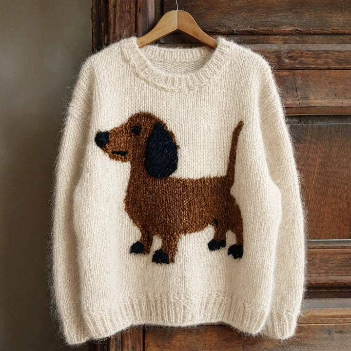 Eden | Dachshund Chunky Knit Christmas Jumper for Women