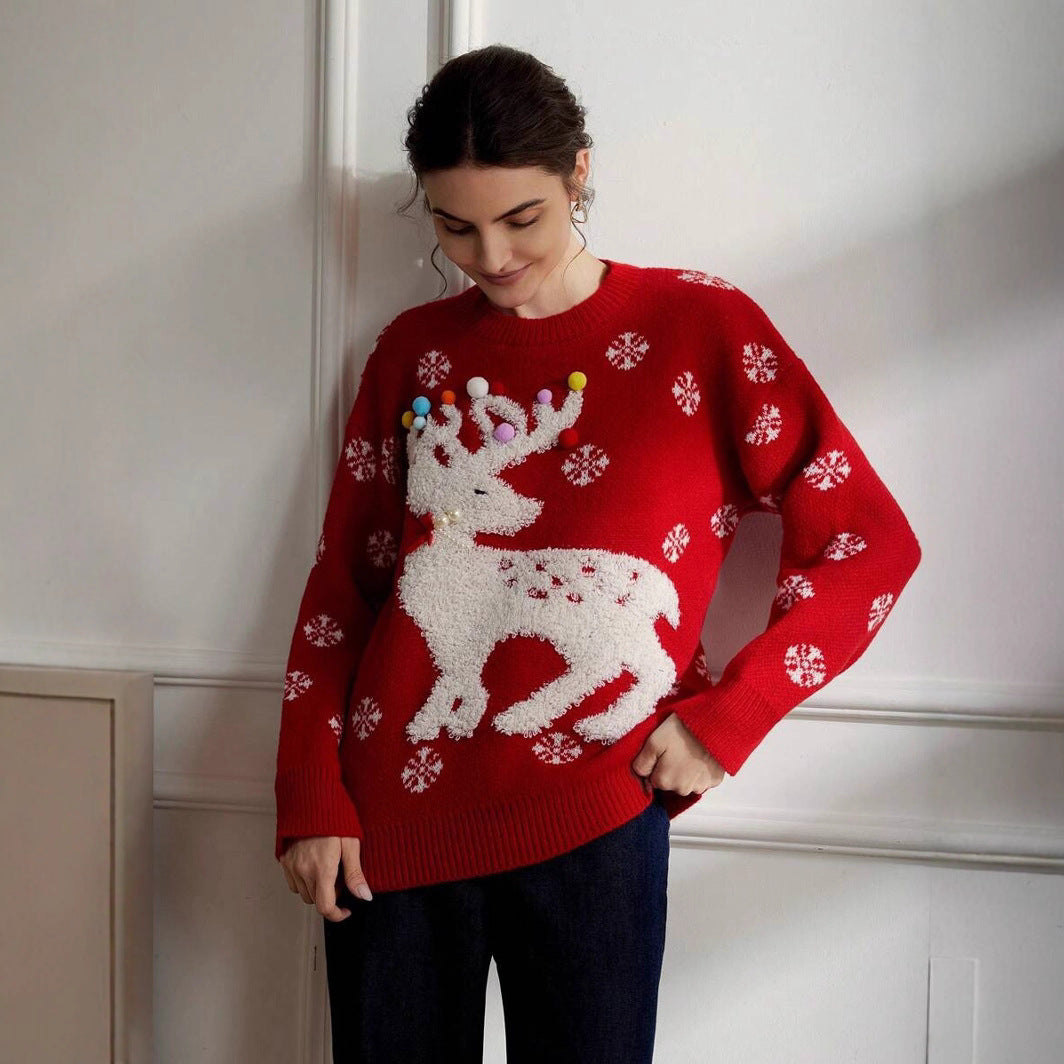 Eden | Relaxed Reindeer Christmas Jumper for Women