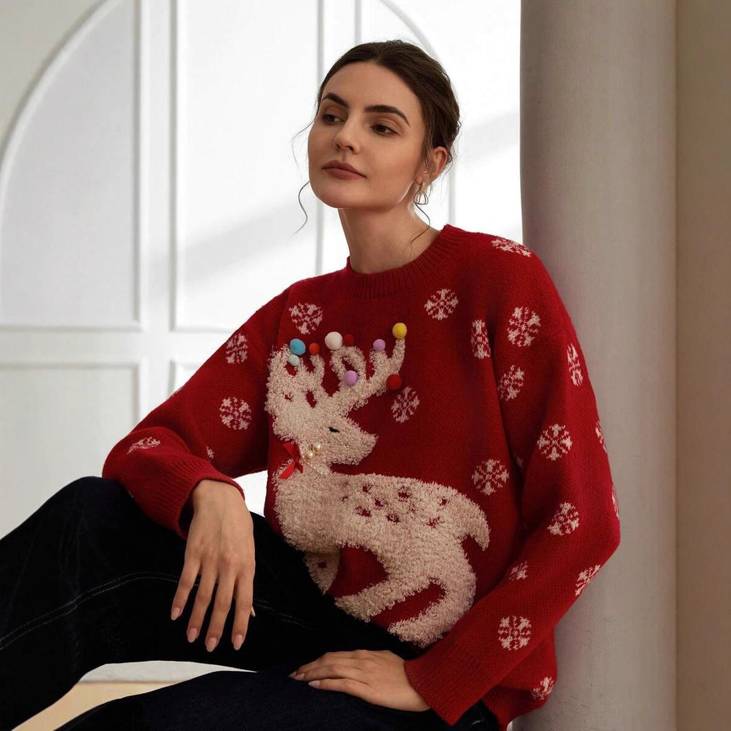 Eden | Relaxed Reindeer Christmas Jumper for Women
