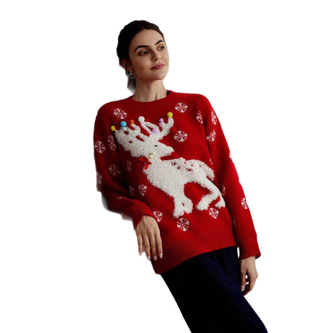 Eden | Relaxed Reindeer Christmas Jumper for Women
