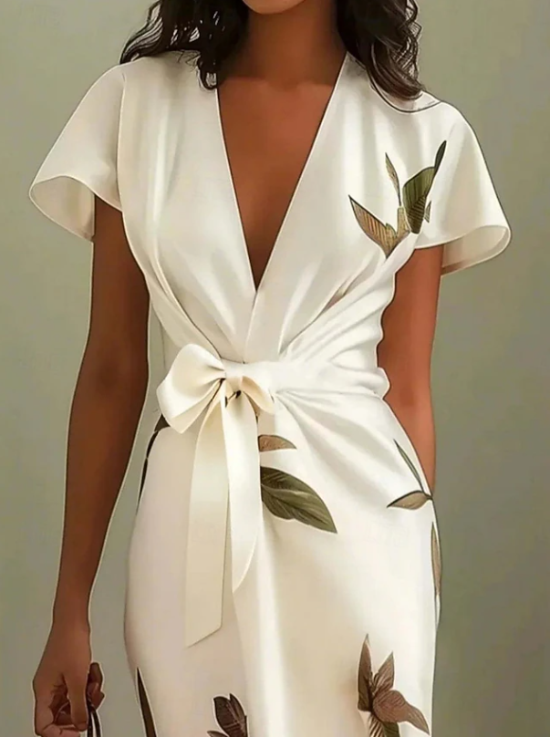 Eleanor | Effortless Floral Wrap Christmas Party Dress
