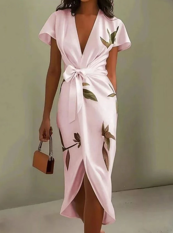 Eleanor | Effortless Floral Wrap Christmas Party Dress