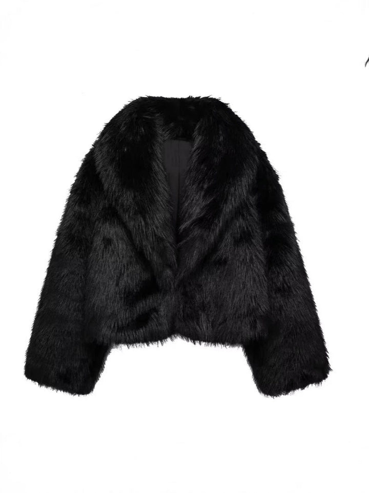 Eleanor | Elegant Oversized Cropped Faux Fur Coat