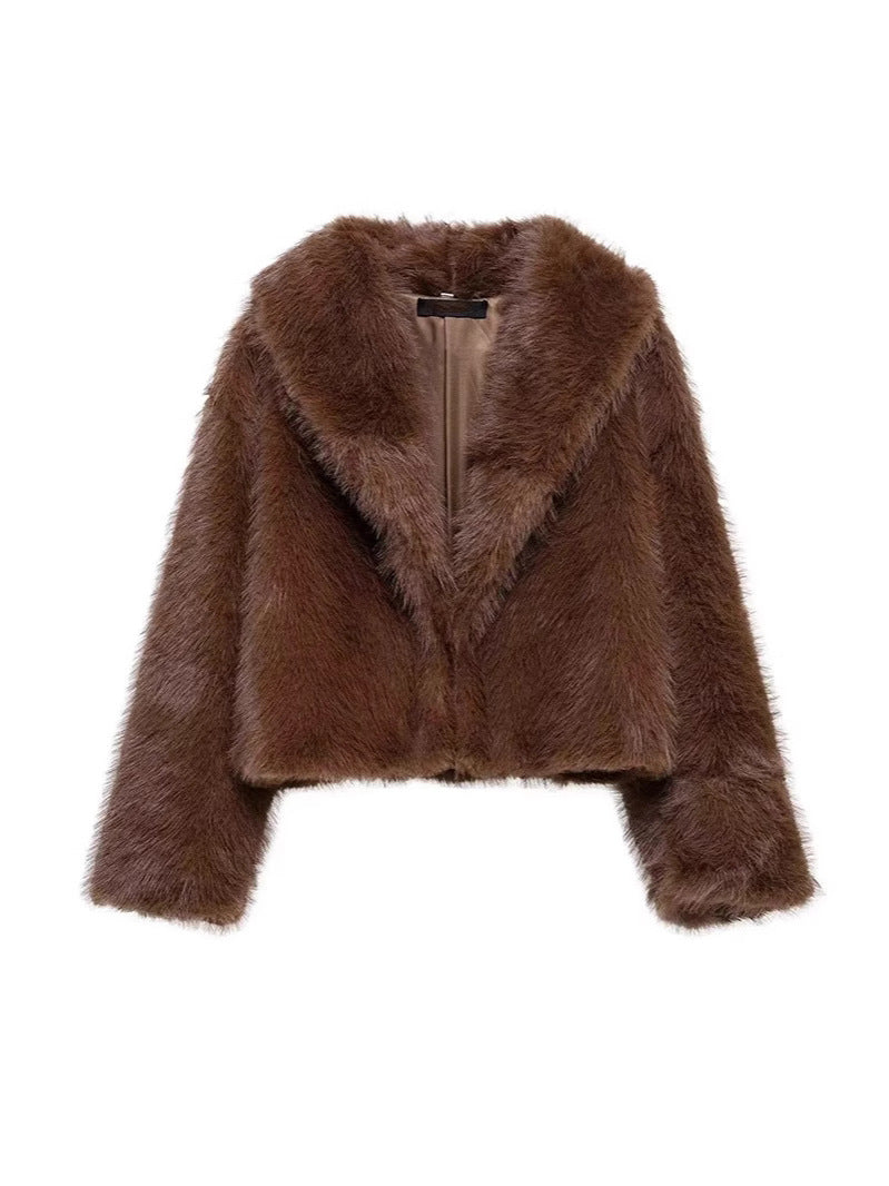 Eleanor | Elegant Oversized Cropped Faux Fur Coat
