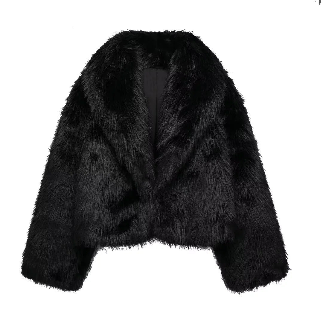Eleanor | Elegant Oversized Cropped Faux Fur Coat