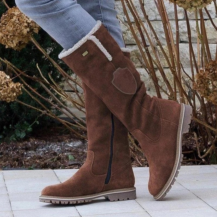Eleanor | Graceful Knee High Snow Boots Women Fur Trim Winter Boots
