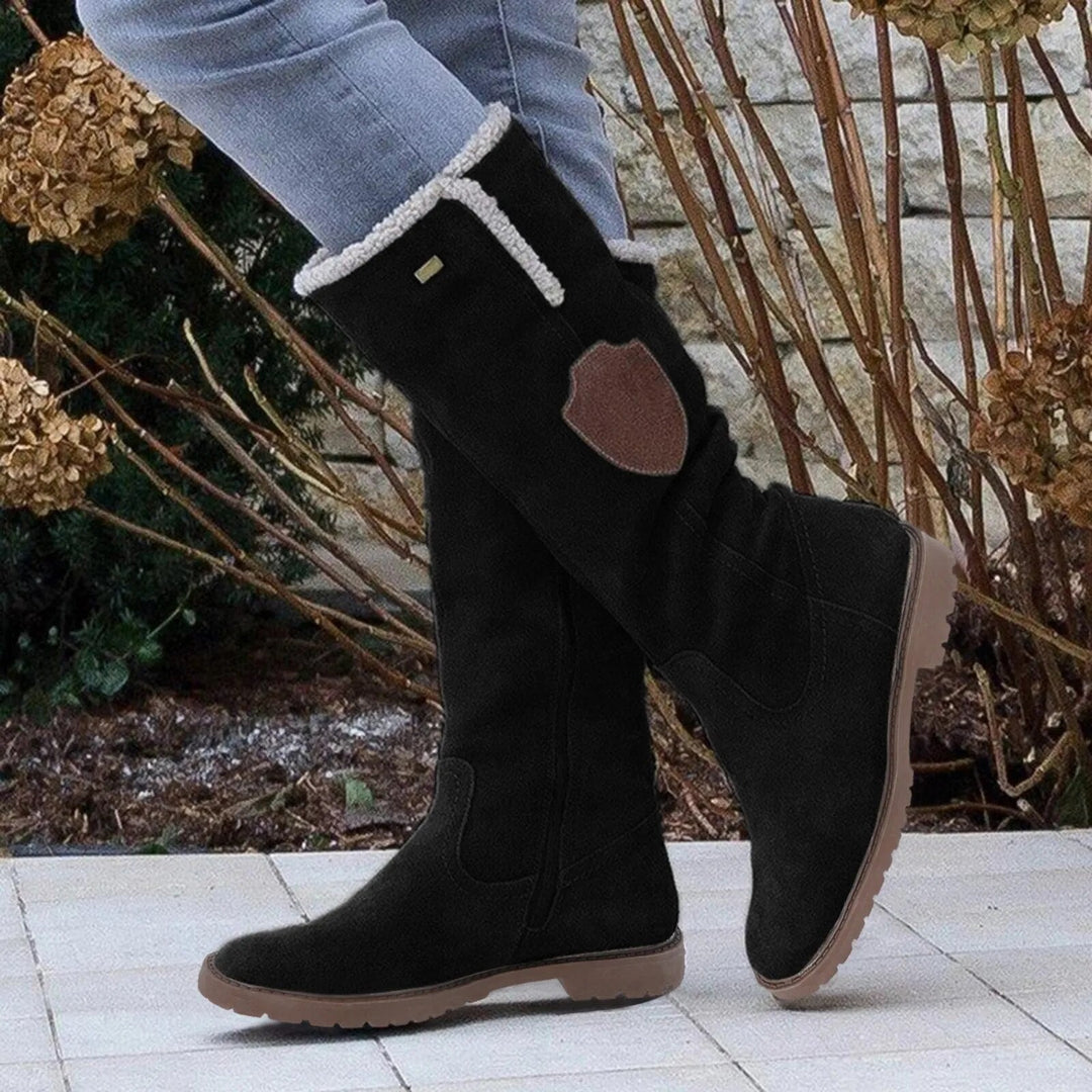Eleanor | Graceful Knee High Snow Boots Women Fur Trim Winter Boots