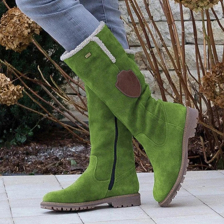 Eleanor | Graceful Knee High Snow Boots Women Fur Trim Winter Boots