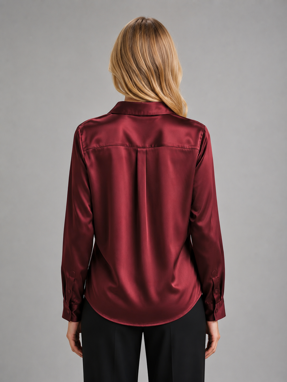 Eliza | Polished Satin Button-Up Party Top Blouse