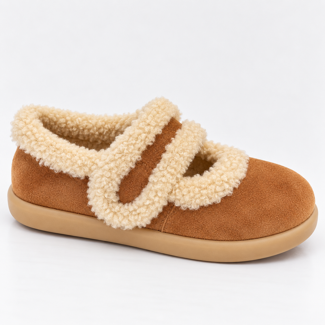 Eliza | Sophisticated Fluffy Suede-Look Slip-On Slippers