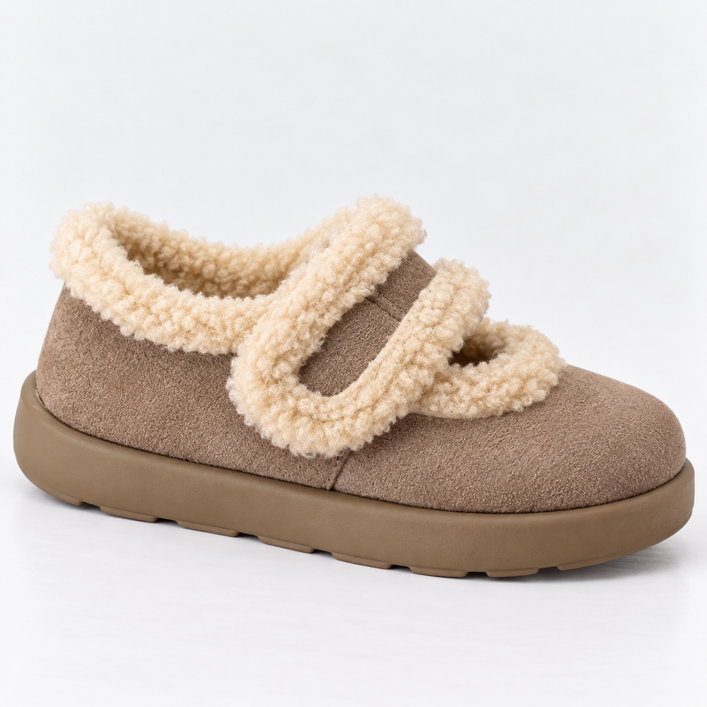 Eliza | Sophisticated Fluffy Suede-Look Slip-On Slippers