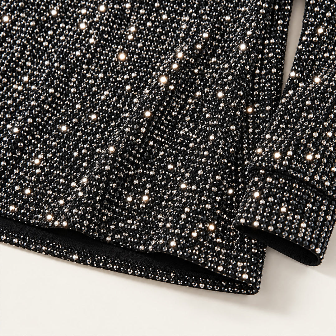 Elizabeth | Graceful Glitter V Neck Party Top