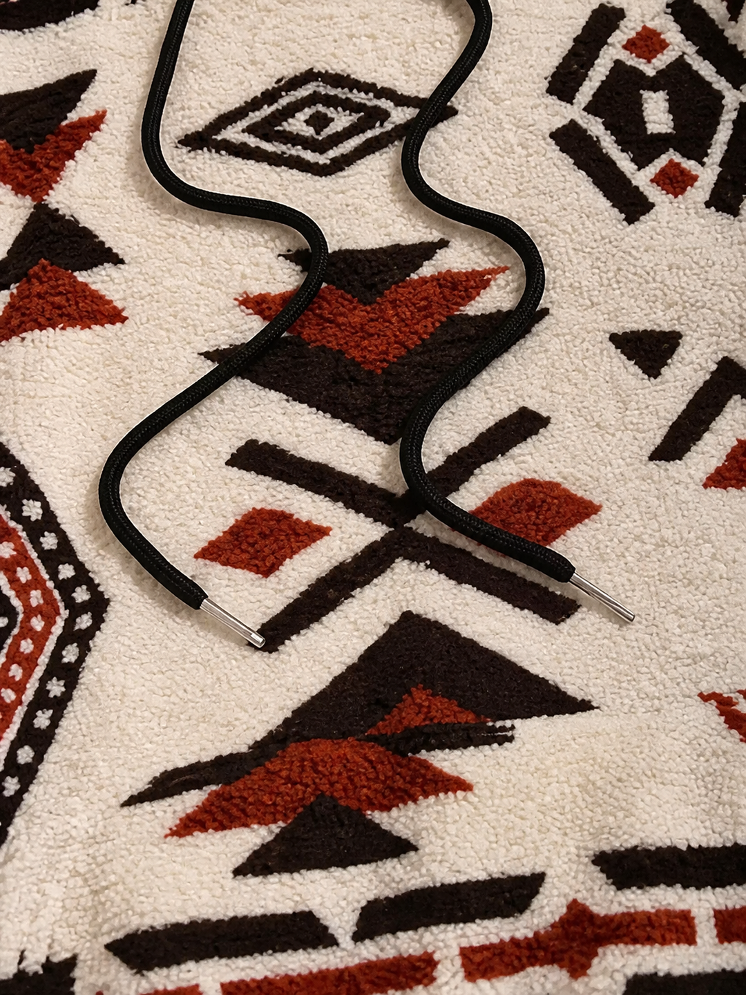 Ellie | Chic Aztec Print Faux Fur Coat with Stand Collar