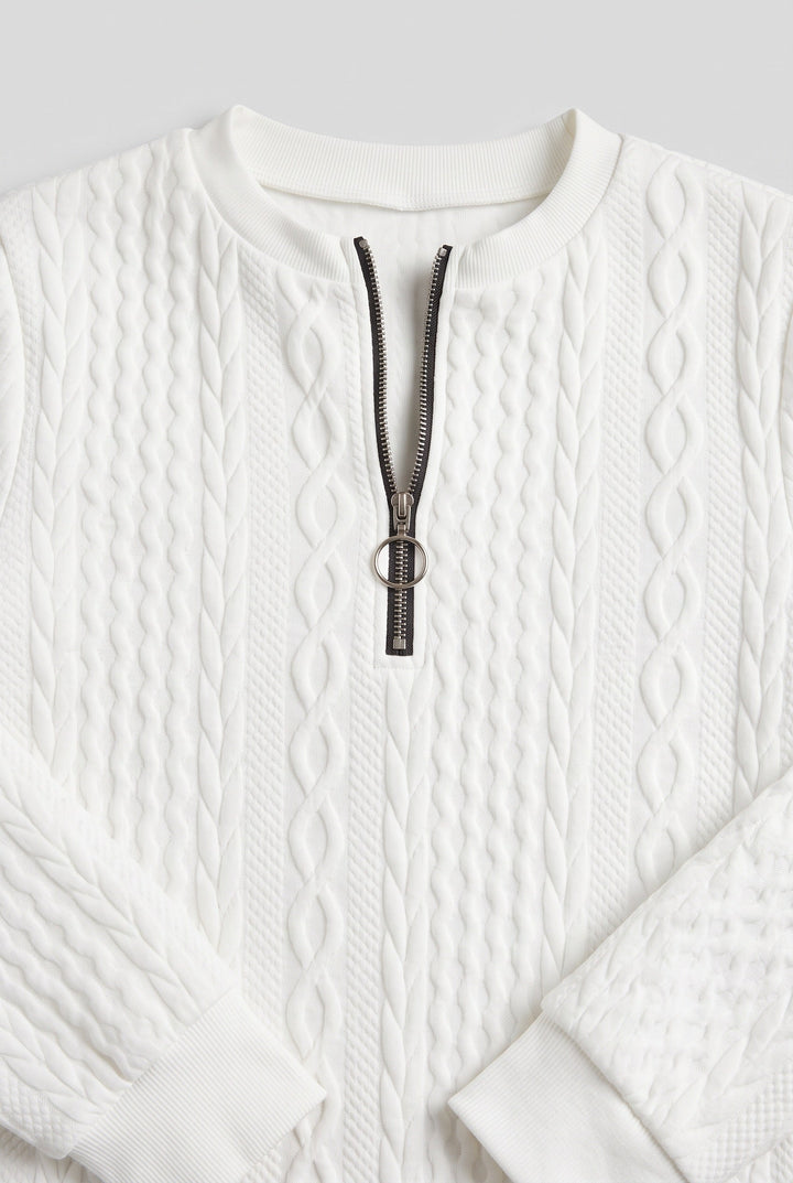 Ellie | Classic Cable Knit Half-Zip Jumper