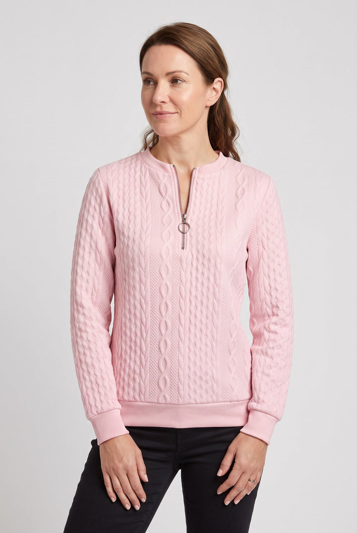 Ellie | Classic Cable Knit Half-Zip Jumper