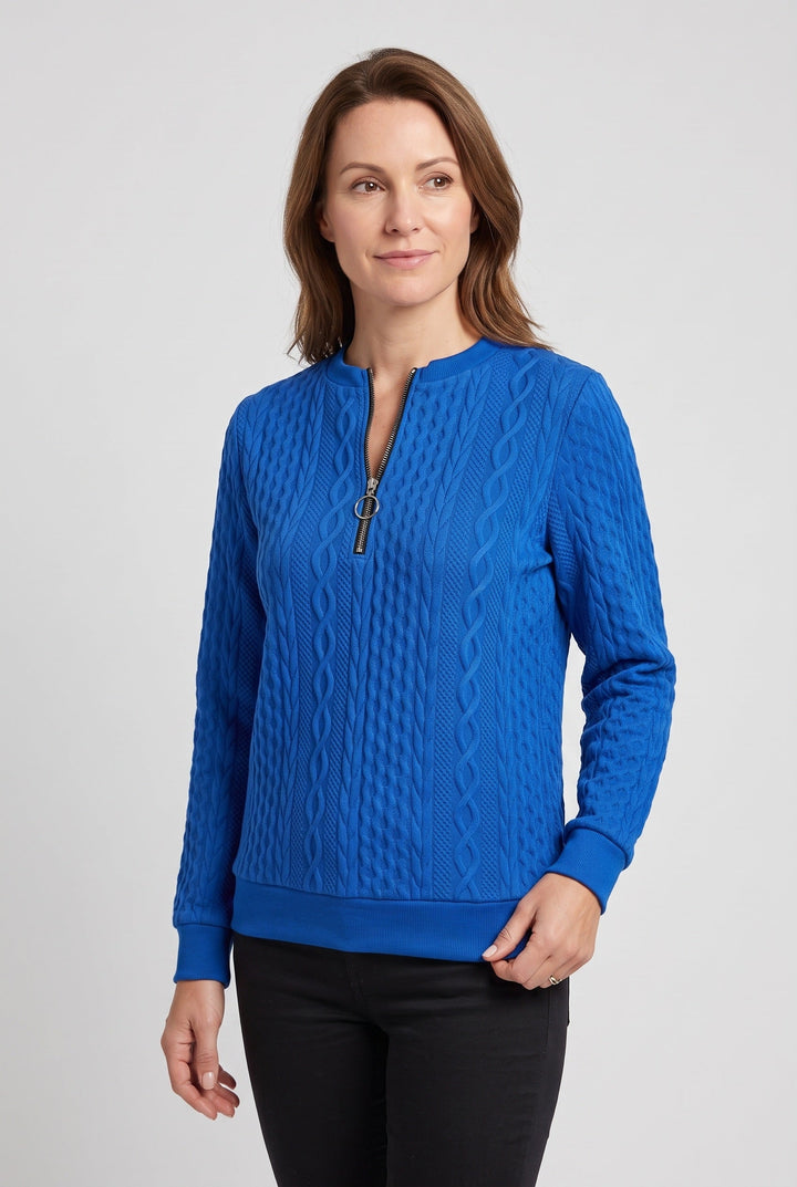 Ellie | Classic Cable Knit Half-Zip Jumper