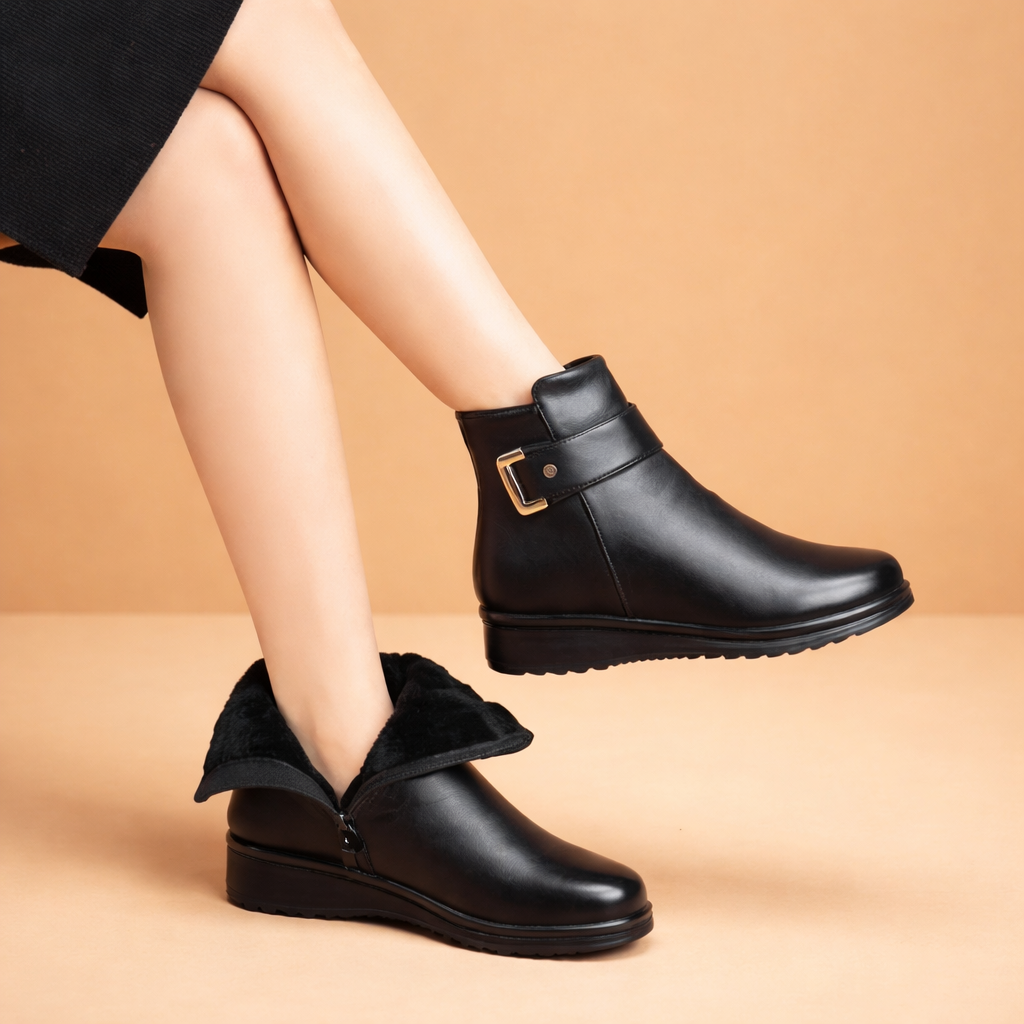 Ellie | Elegant Fleece-Lined Snow Boots Women Ankle Boots