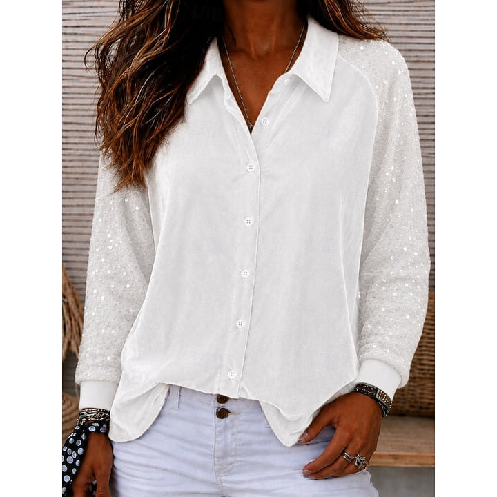 Ellie | Relaxed Sequin-Sleeve Party Top Blouse