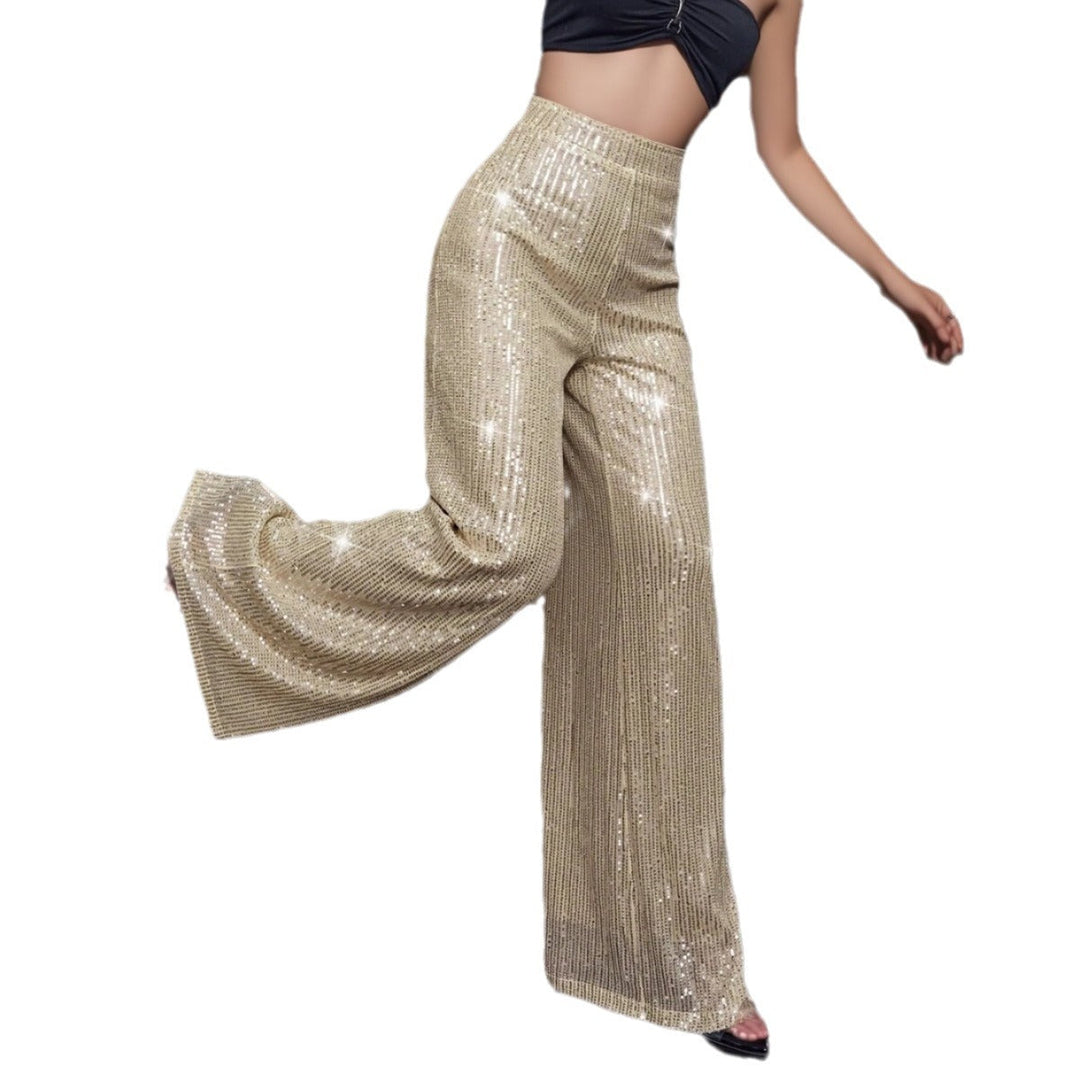 Ellie | Sophisticated Wide Leg Palazzo Sequin Trousers