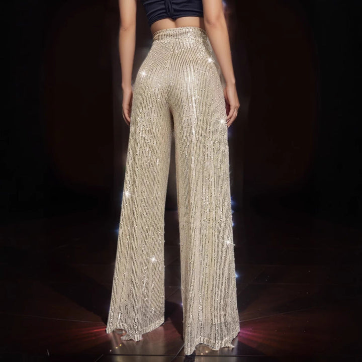 Ellie | Sophisticated Wide Leg Palazzo Sequin Trousers