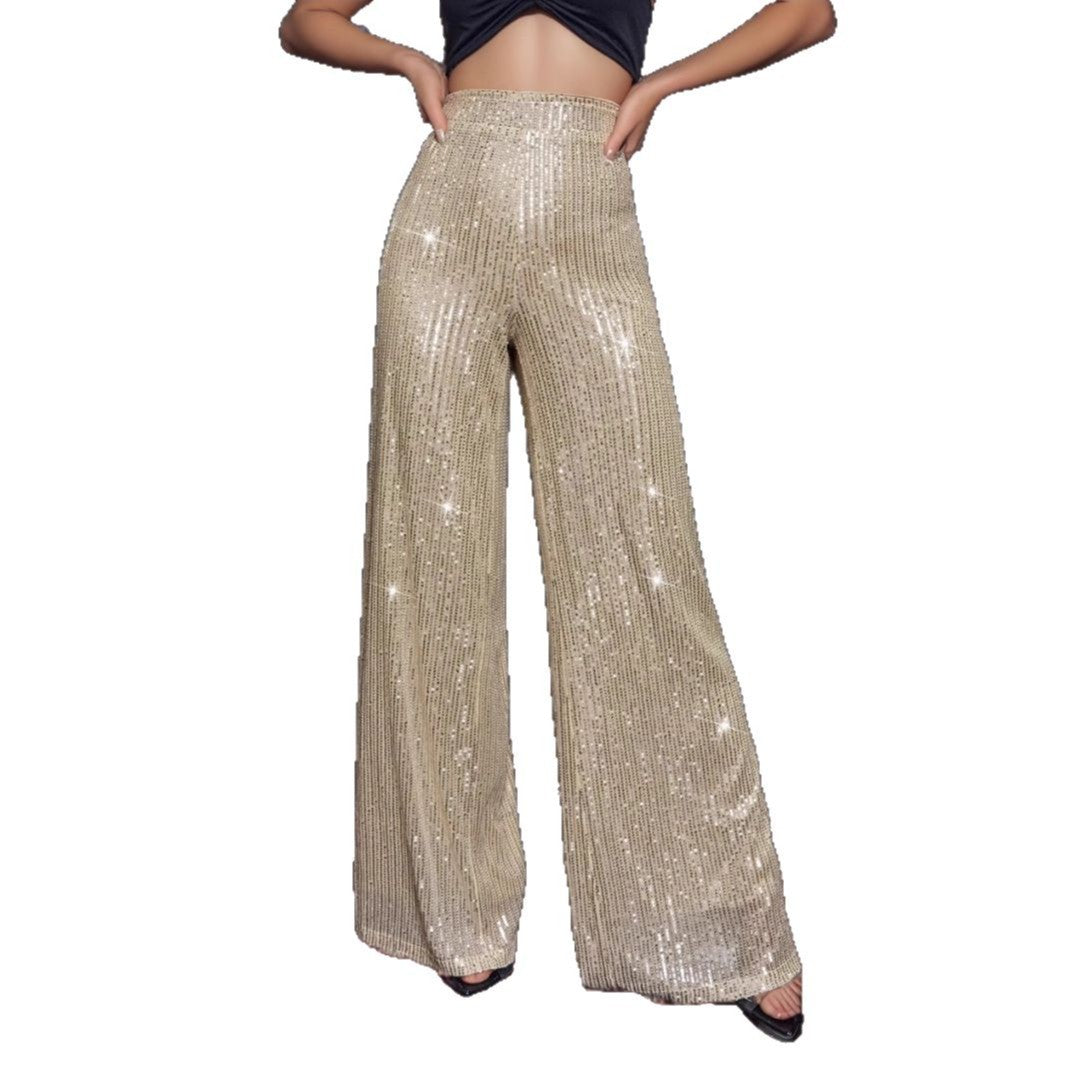 Ellie | Sophisticated Wide Leg Palazzo Sequin Trousers