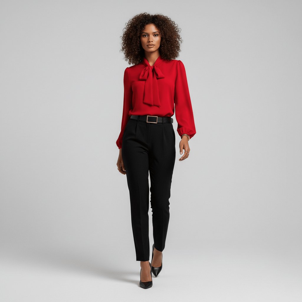Elodie | Effortless Bow-Tie Neck Party Top with Puff Sleeves