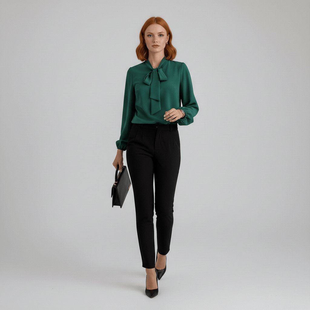 Elodie | Effortless Bow-Tie Neck Party Top with Puff Sleeves