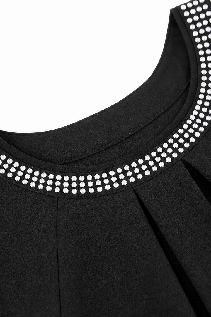 Elodie | Sophisticated Sequin Trim Sheer Sleeve Party Top
