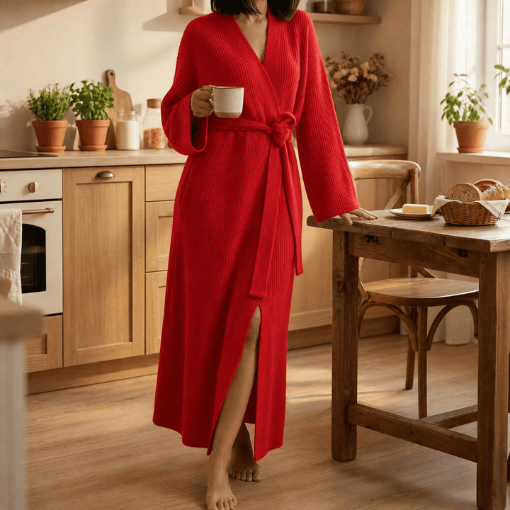 Elodie | Timeless Ribbed Full Length Ladies Dressing Gowns