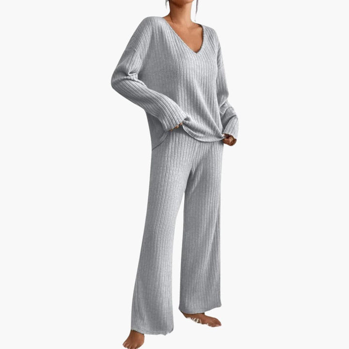 Eloise | Cosy Ribbed Knit Pyjamas Loungewear Set