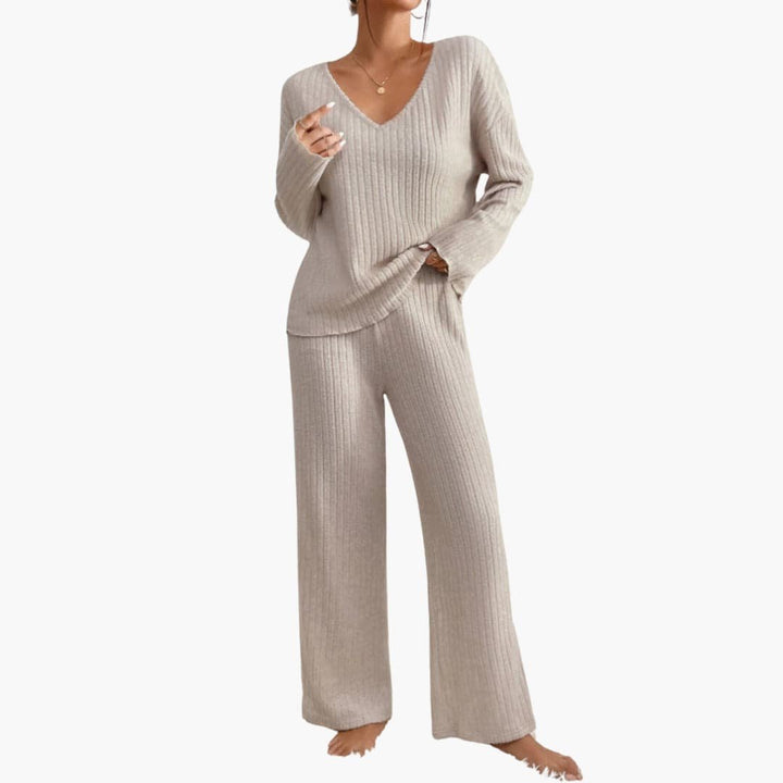 Eloise | Cosy Ribbed Knit Pyjamas Loungewear Set