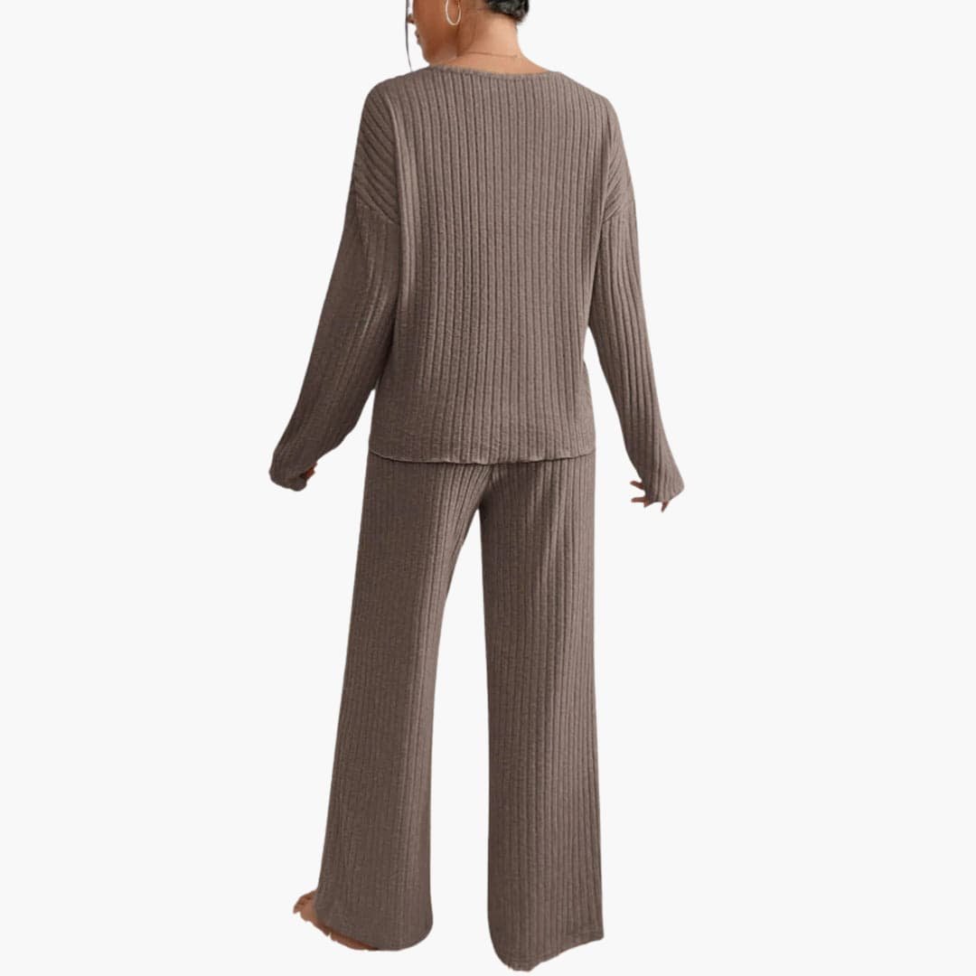 Eloise | Cosy Ribbed Knit Pyjamas Loungewear Set