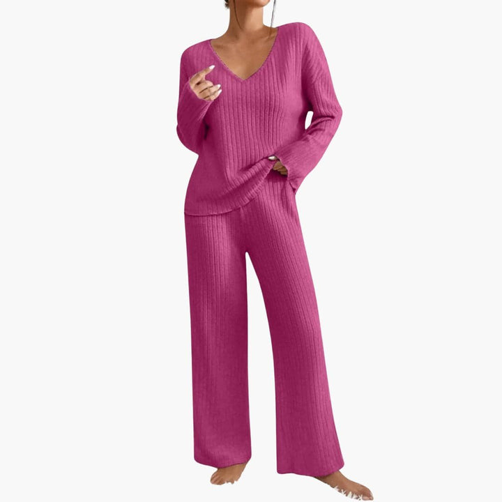Eloise | Cosy Ribbed Knit Pyjamas Loungewear Set