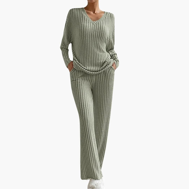 Eloise | Cosy Ribbed Knit Pyjamas Loungewear Set
