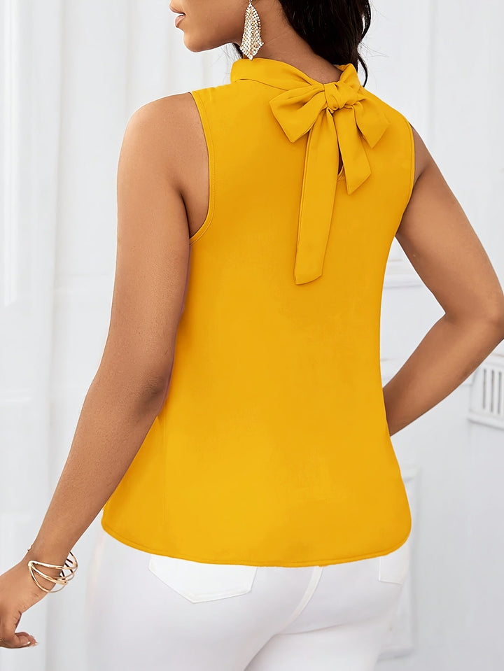 Emilia | Classic Bow-Neck Sleeveless Party Top