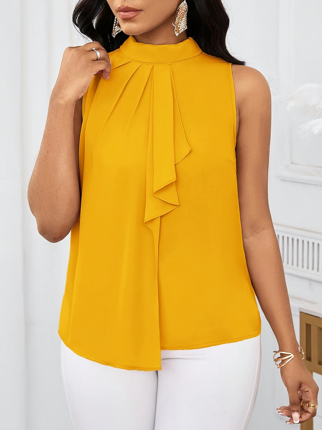 Emilia | Classic Bow-Neck Sleeveless Party Top