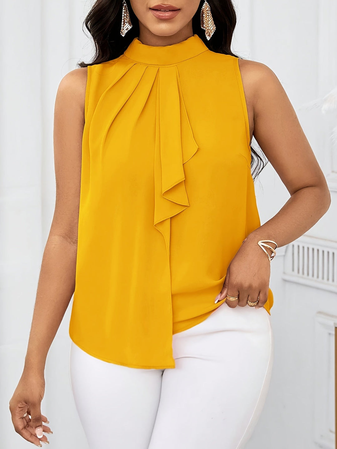 Emilia | Classic Bow-Neck Sleeveless Party Top